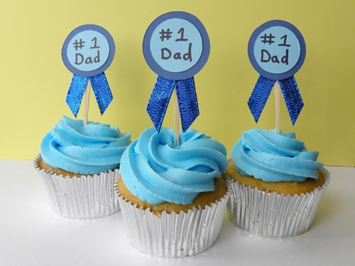 Blue ribbon cupcake topper x