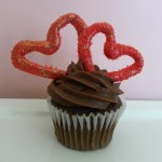 chocolate glitter hearts cupcakes