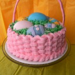Easter basket cake close up