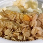 peach and apple crisp with homemade ice cream