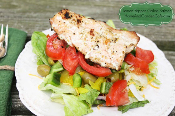 lemon pepper grilled salmon salad