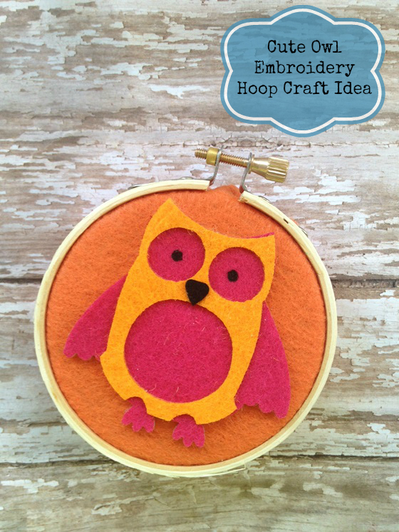 cute and simple owl embroidery hoop craft idea