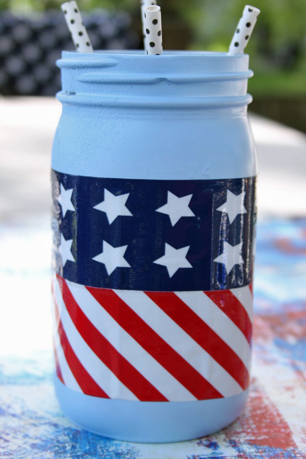 patriotic mason red white and blue duct tape DIY