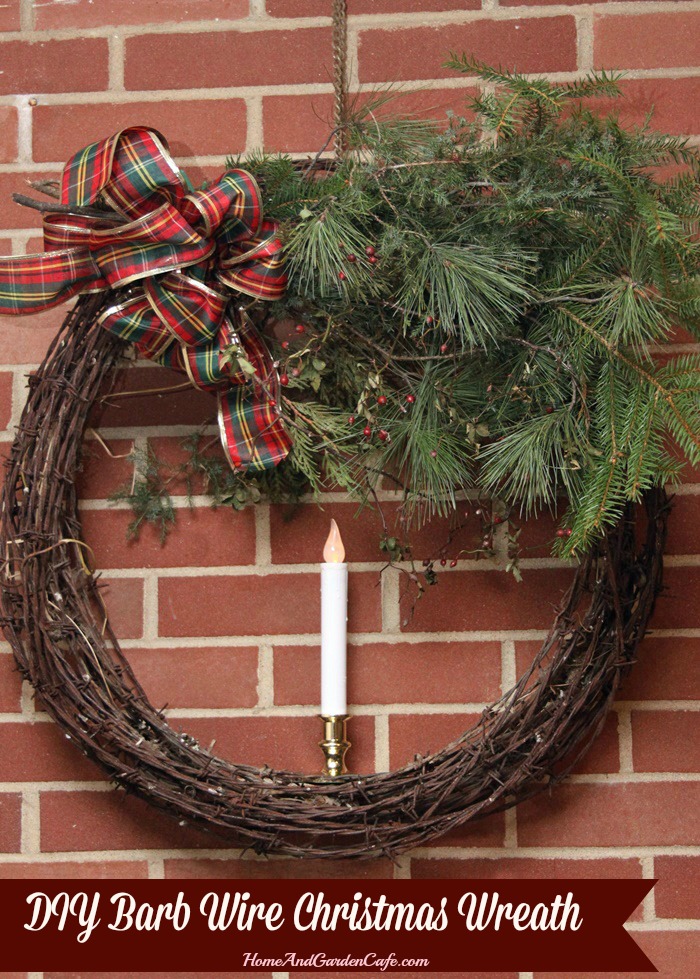 DIY Barb wire Christmas wreath