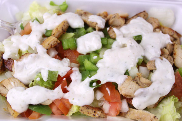 Grilled chicken salad with Paleo ranch salad dressing recipe