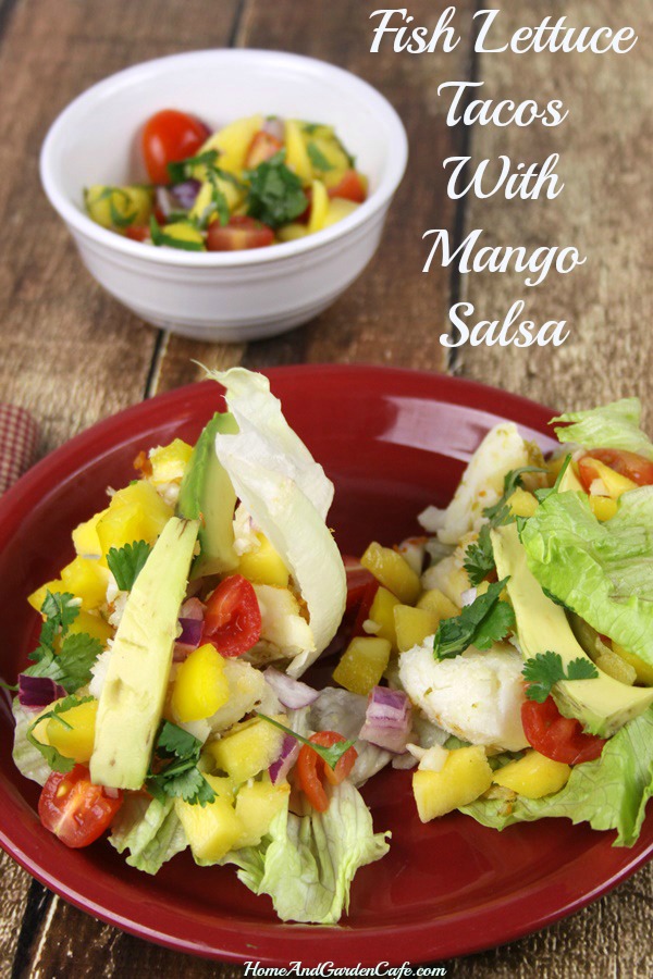 Lime fish lettuce tacos with mango cilantro salsa recipe