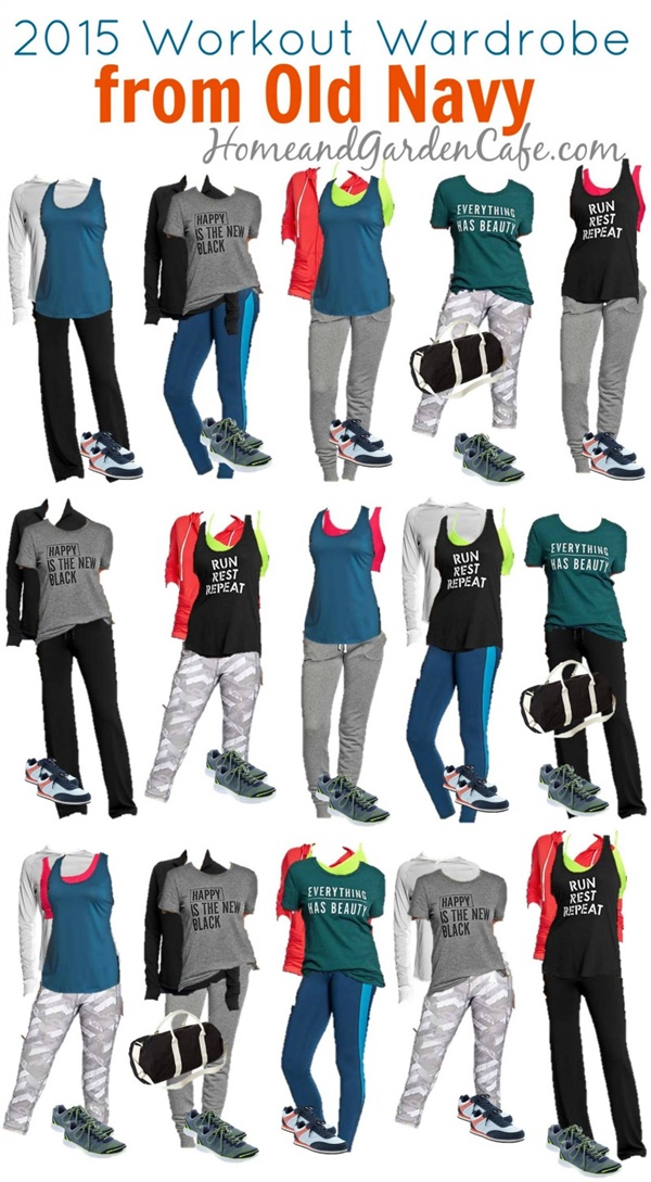 Old Navy mix and match workout style wardrobe ideas