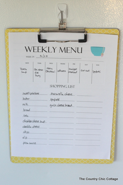 free printable weekly menu planner and recipe cards