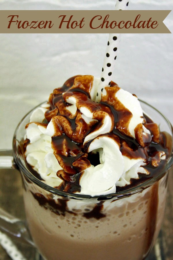 frozen hot chocolate drizzled with chocolate syrup~ Copycat Tim Horton's
