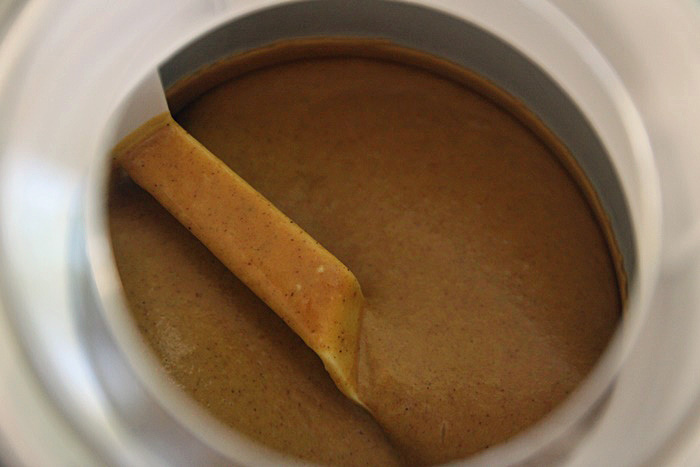 Pumpkin Pie Ice Cream in ice cream maker