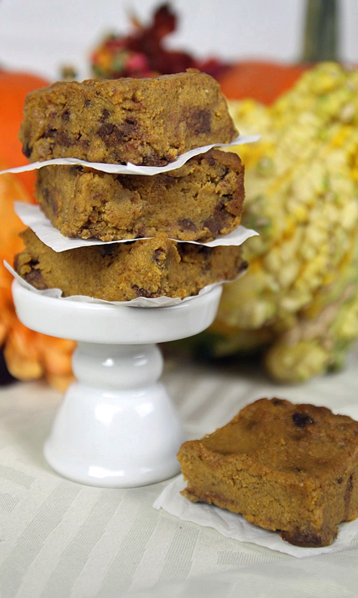 Chocolate chip pumpkin pie bar recipe- gluten free, grain free, dairy free