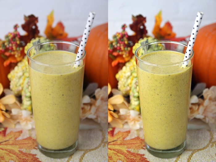 Pumpkin Pie Smoothie Image Before and After Editing