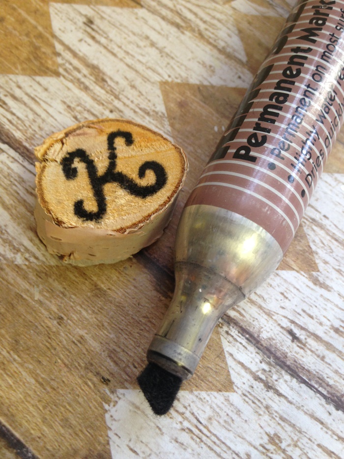 Birch Branch Wine Marker Initials