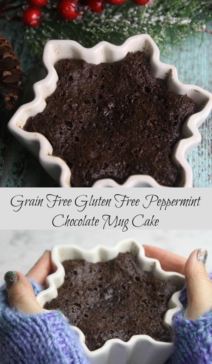 Microwave Peppermint Chocolate Mug Cake~ Grain free, gluten free, dairy free, low carb