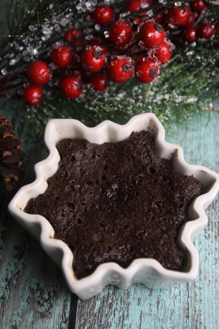 Microwave Peppermint Chocolate Mug Cake~ Grain free, gluten free, dairy free, low carb, perfect holiday treat!